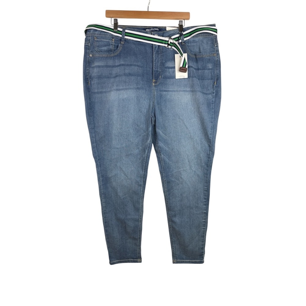 NWT Wallflower Legendary Fit High Rise Ankle Skinny Jeans size 22W Blue Denim